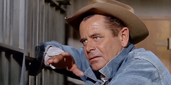 Glenn Ford as Smith, trying to ease Gabriel Jimmyboy's fears of hanging in Smith! (1969)