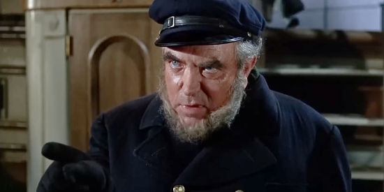 Liam Redmond as Capt. Swain, the man who welcomes Bullwhip aboard his ship when he learns Bullwhip can cook in The Adventures of Bullwhip Griffin (1967)
