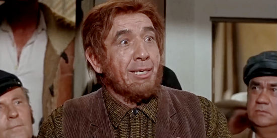 Mike Mazurki as Mountain Ox, the strongman enforcing Sam Trimble's will in The Adventures of Bullwhip Griffin (1967)