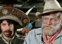 Alfonso Arau as Paco and Brian Keith as Scandalous John order whiskey in the Old West tourist town in Scandalous John (1969)