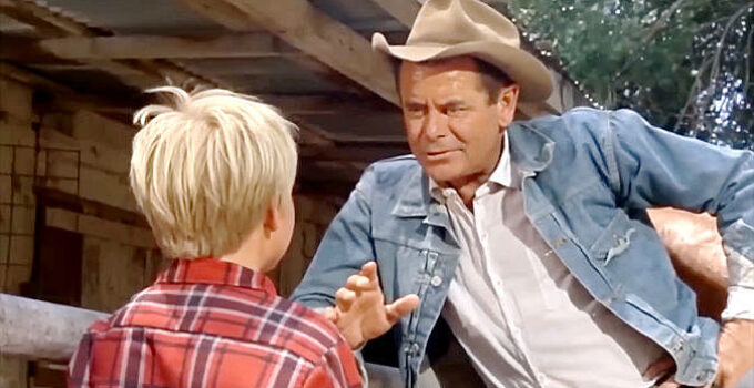 Glenn Ford as Smith, talking to his son about breaking horses in Smith! (1969)