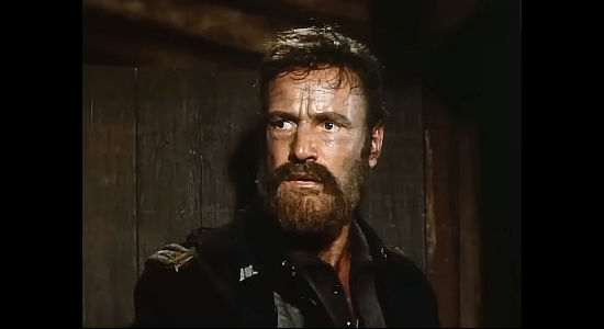 Richard Anderson as Maj. Galt, trying to sneak out of the McIver home in Menace on the Mountain (1970)