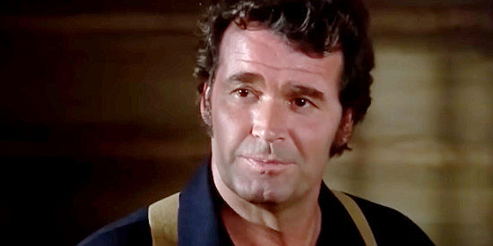James Garner as Cpl. Clint Keyes, facing a death sentence after being charged with mutiny in One Little Indian (1973)