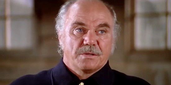 John Doucette as Sg. Walker, put in charge of Mark's well being in One Little Indian (1973)