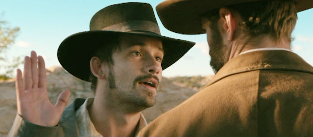 Eli Brown as Jeff Butler with an unusual proposal for Merrick Beckford in Frontier Crucible (2025)
