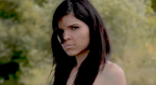 Caitie Peterson as the sometimes deadly squaw who travels with former Sgt. Primrose in One More Time Before I Die (2023)