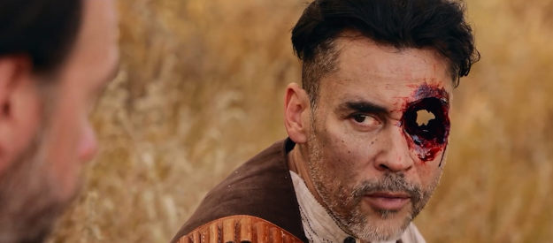 Angel Ruiz as Cruzado, the gunman who leads Capt. Rhodes and his men into the spirit world in Blood Totem (2026)