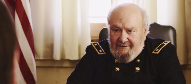 Dan Weisgerber as Gen. Crook, giving Capt. Rhodes his assignment in Blood Totem (2026)