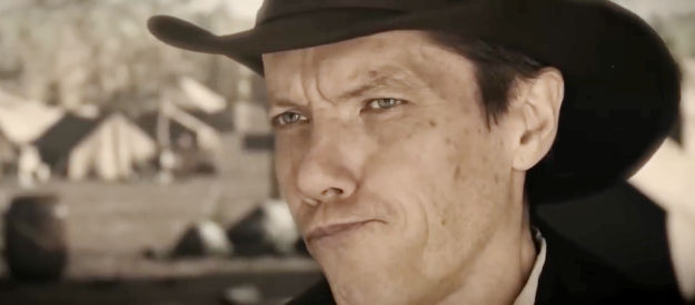 David Ianotti as the Drifter who introduces the six-gun into Jack Wyatt's life in Jack Wyatt and the Gun from Hell (2021)