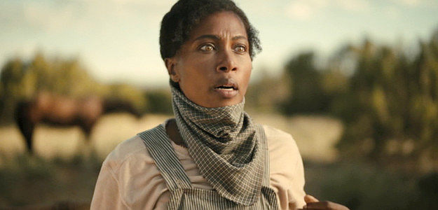 DeWanda Wise as Sarah Worthington, watching a horse die at her daughter's touch in Killing Faith (2025)