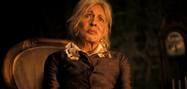 Joanna Cassidy as Maggie, recounting the vicious attacks on her traveling party in Killing Faith (2025)