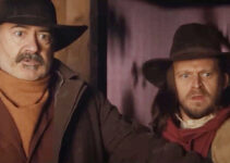 Matt Servcitto as Frank Sparks and Claudius von Stolzmann as son Henry making a gruesome discovery in A Town Called Purgatory (2025)