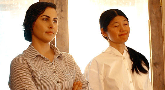 Reya Carter as Jane and Judy Lee as Jessie, the other two young women living iwth Reina in Reina of the West (2022)