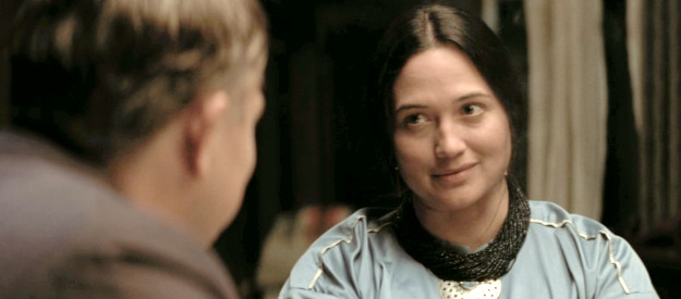 Lily Gladstone as Mollie, making it clear she knows Ernest is after her money too in Killers of the Flower Moon (2023)