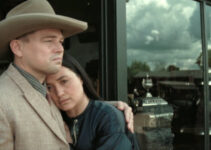 Leonardo DiCaprio as Ernest Burkhart and Lily Gladstone as his wife Mollie in Killers of the Flower Moon (2023)