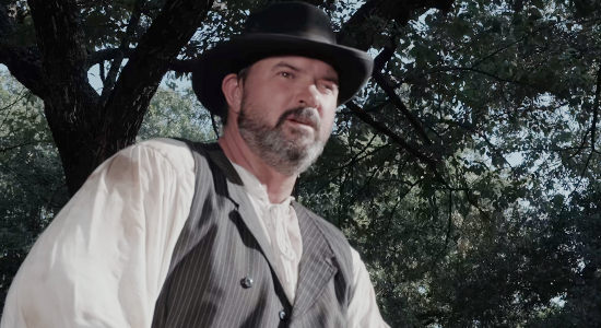 Marshall Malone as Sam Malone, ready to settle another score in The Whore and the Horseman (2025)